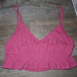 Me to We Raspberry Pink Ruffled Cropped Cami